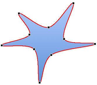 Vertexes appear on the selected shape