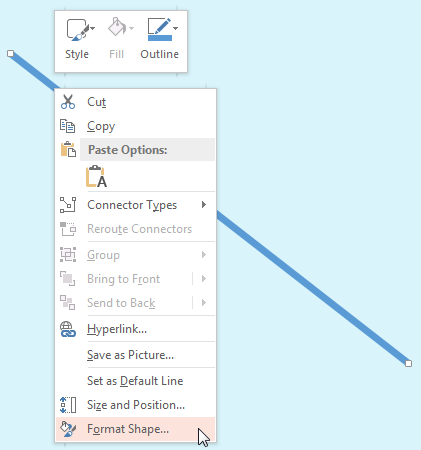Format Shape option within the right-click contextual menu