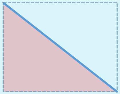 Two imaginary right-angled triangles are created with a diagonal line