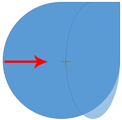 Drag towards the other end of the shape Drag towards the other end of the shape