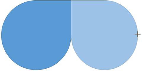 Drag on the other side to flip a shape Drag on the other side to flip a shape