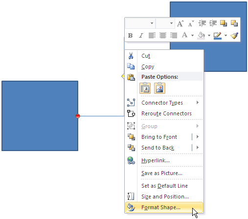 Format Shape option within contextual menu