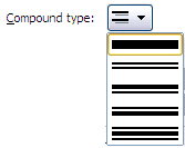 Compound type drop-down menu