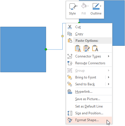 Format Shape option within contextual menu