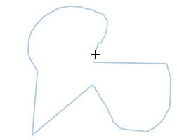Shape being drawn with the Freeform shape tool Shape being drawn with the Freeform shape tool