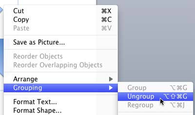 group multiple objects in office for mac