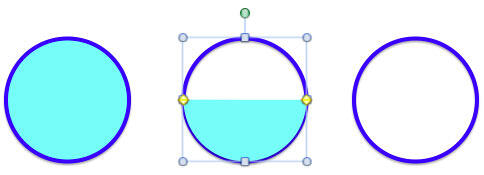 Paste semi-circle on the second circle Paste semi-circle on the second circle