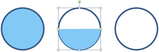 Paste semi-circle on the second circle Paste semi-circle on the second circle