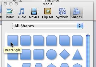 Rectangle Shape selected