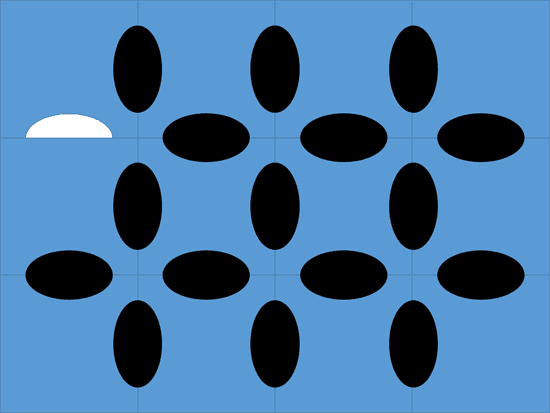 Oval shape subtracted from Square shape