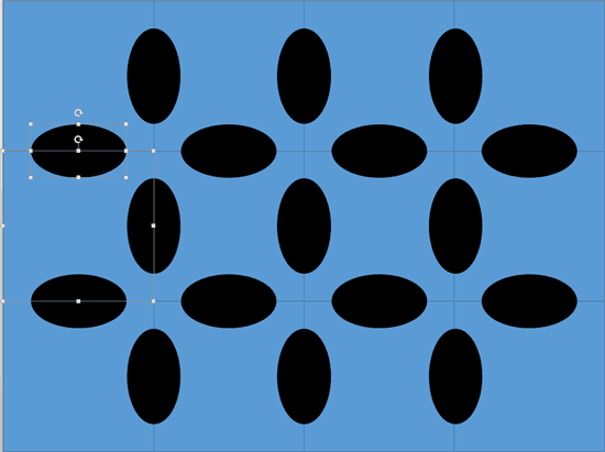 1st Square of 2nd row and Oval above it selected