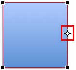 Cursor placed on the segment of the square