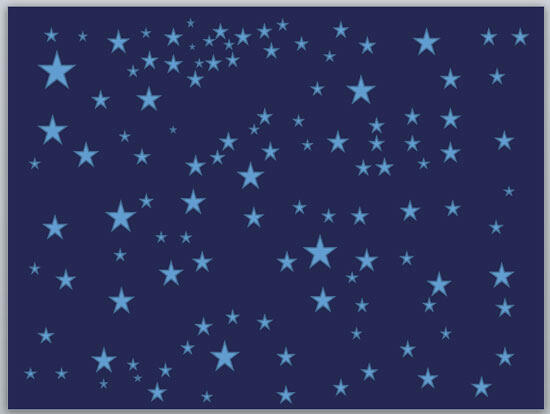 Stars on a dark blue slide
