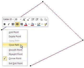 Learn PowerPoint 2010: Edit Points - Open and Close Paths in PowerPoint
