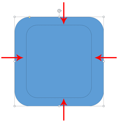 Ctrl dragging resizes from the center of a shape rather than from a corner or side