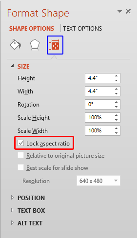 Format Shape pane Format Shape pane