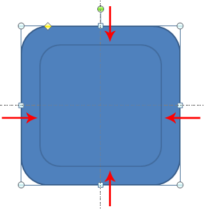Ctrl dragging resizes from the center of a shape rather than from a corner or side