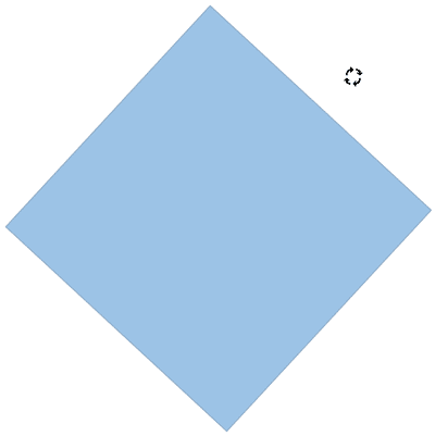 Drag the white rotation handle to rotate your shape Drag the white rotation handle to rotate your shape