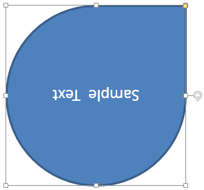 Text within shape rotated to 180°
