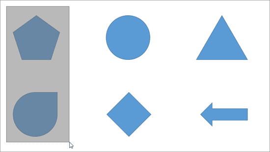 Draw a marquee over the shapes to select them