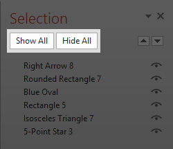 Show All/Hide All buttons