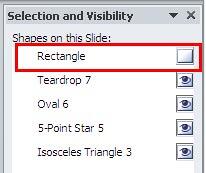 Hide/show the shape(s) in the task pane