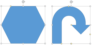 Manipulating Shapes by Dragging Yellow Handles in PowerPoint 2016 for Windows