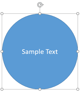 Text added within a shape