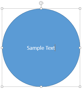 Text added within a shape