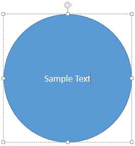 Text added within a shape Text added within a shape