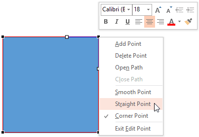 Choose Straight Point type