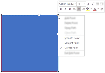 Types of Points (Vertexes) for Shapes in PowerPoint 2016 for Windows