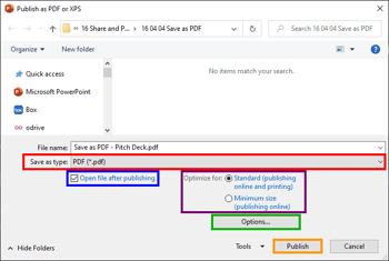 Save as PDF in PowerPoint 365 for Windows