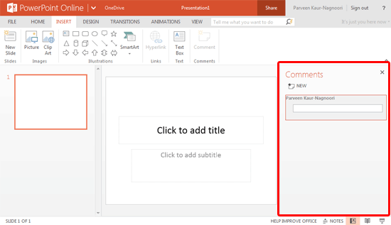 Comments Task Pane Comments Task Pane