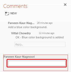 New comment box added New comment box added