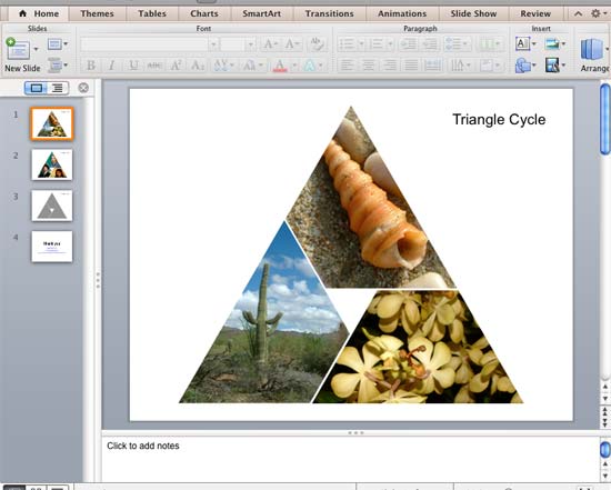 Slide with triangle cycle selected Slide with triangle cycle selected