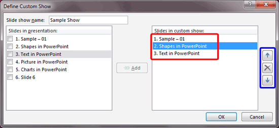 Slides added within Slides in custom show list Slides added within Slides in custom show list