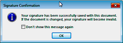 Sign dialog box