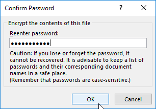 Confirm Password dialog box Confirm Password dialog box