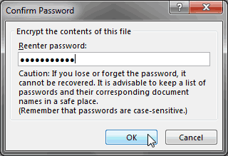Confirm Password dialog box