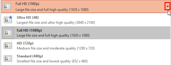 What should be the quality and resolution of exported video