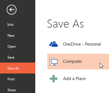 Save As option selected within the File menu