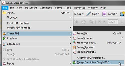 Merge files into a single PDF