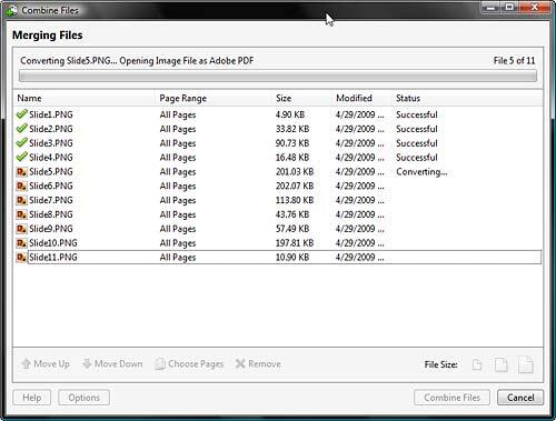 Files merge / conversion process Files merge / conversion process