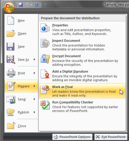 Mark as Final Mark as Final