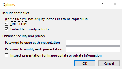 Options dialog box Options dialog box
