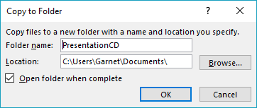 Copy to Folder dialog box