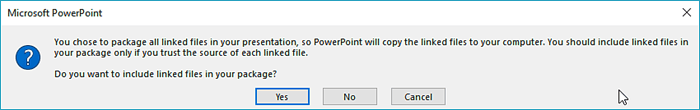 Do you want linked files to be copied?