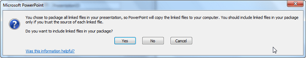 Do you want linked files to be copied? Do you want linked files to be copied?
