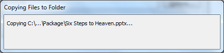 Copying Files to Folder message window